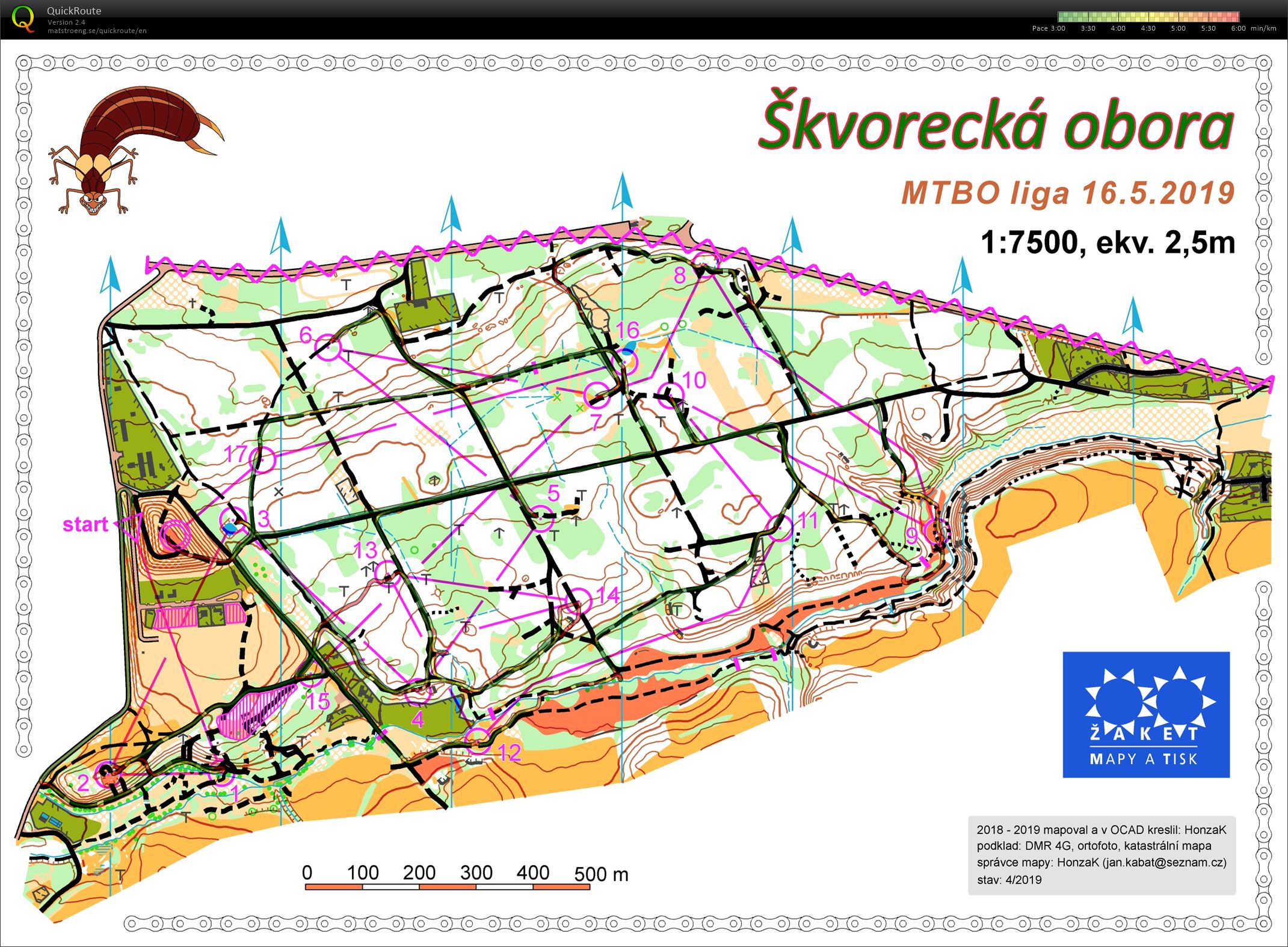 Pražská MTBO liga Škvorecká obora (16.05.2019)